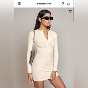 Reformation Henley Long Sleeve Mini Dress